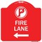 Signmission Fire Lane No Parking and Left Arrow, Red & White Aluminum Sign, 18" x 18", RW-1818-24020 A-DES-RW-1818-24020 - alternate 1